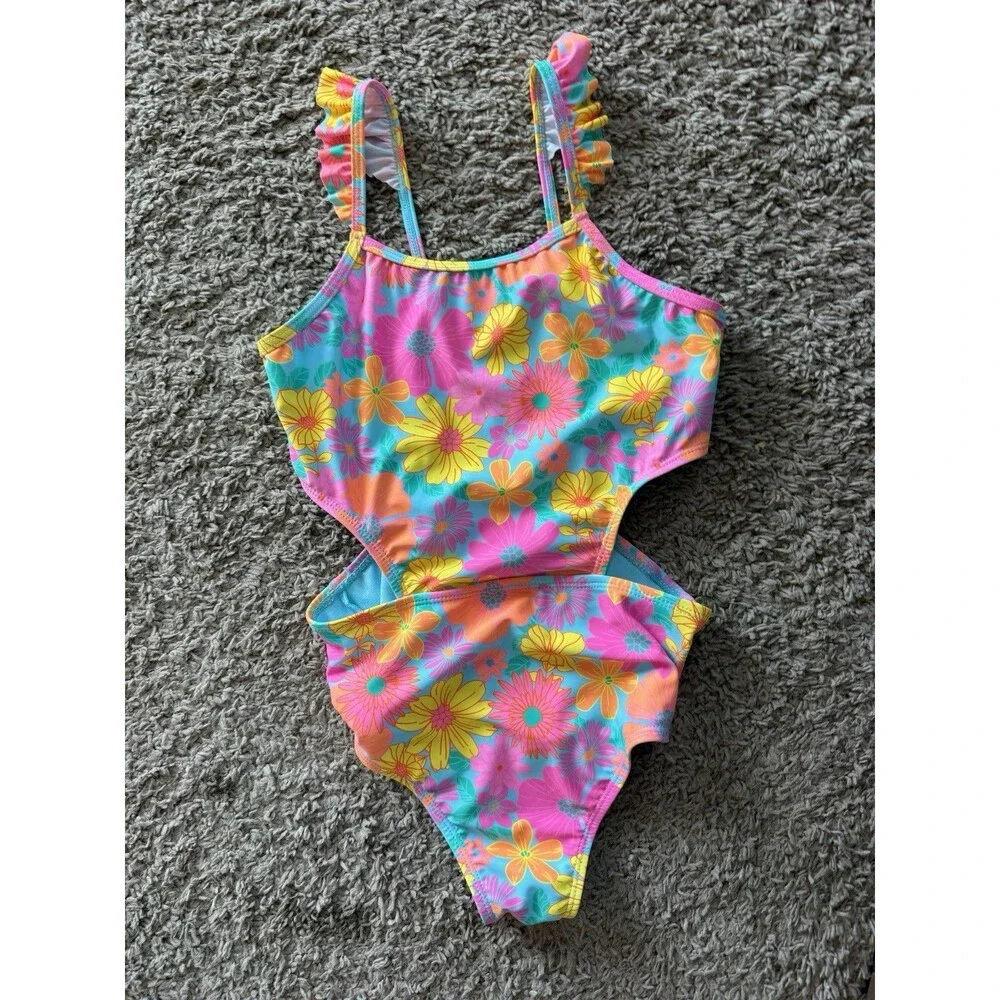 Two Girls Swimsuits Breaking Waves Size 12 & One Large Crown & Ivy Pink Shirt